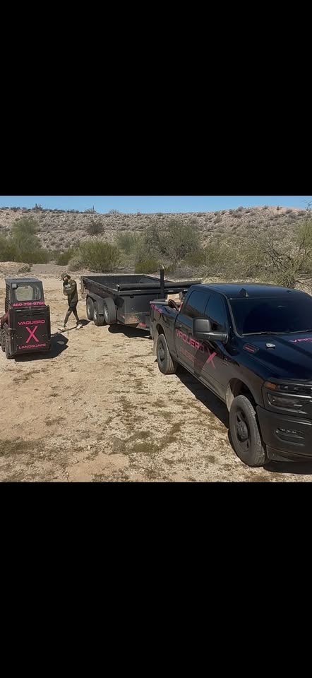 Vaquero X truck and trailer on job